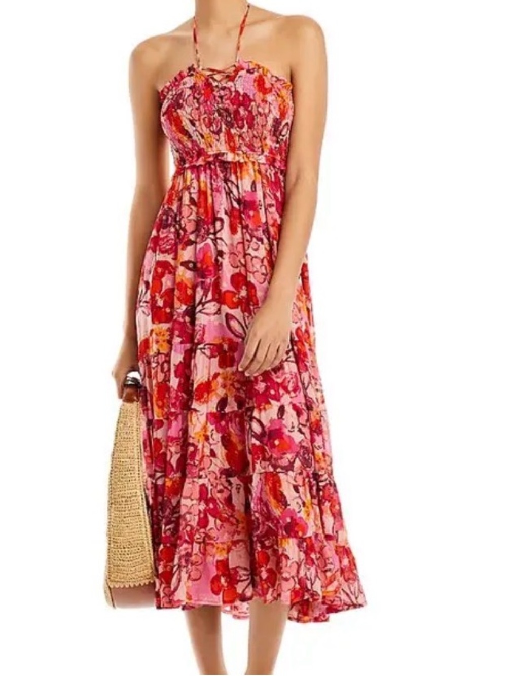 AQUA brand halter midi dress